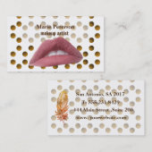 De Visite Poids rose Points d'or Carte Bussines (Devant / Derrière)