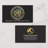 De Visite Poignée en bois noir Outils Carte circulaire (Devant / Derrière)