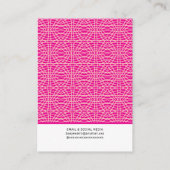 De Visite Présentoir Carte Moderne Rose Fuchsia pour Boucles (Dos)