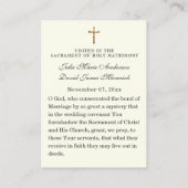 De Visite Prière du Mariage catholique Marie Carte Sainte (Dos)