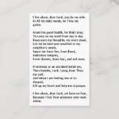 De Visite Prière pour ceux qui vivent seule carte (Dos)