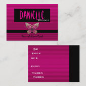 De Visite Profil Nom personnel Carte Bright Rose Papillon (Devant / Derrière)