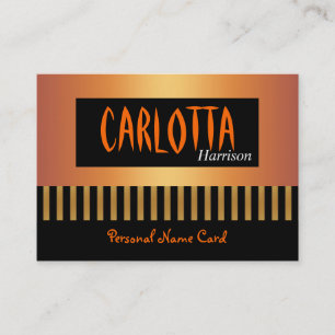 De Visite Profil Nom personnel Carte Café Gold Stripe