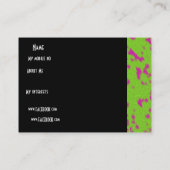 De Visite Profil Nom personnel Carte Pink Green Beetle (Dos)