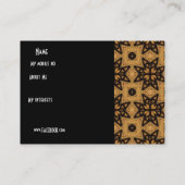 De Visite Profil Nom personnel Carte Retro Black Gold (Dos)