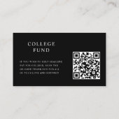 De Visite QR Code Moderne Graduation College Carte d'analyse (Dos)