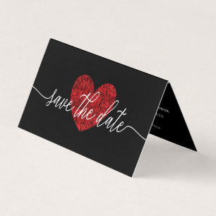 De Visite Red Rose Heart, Photo Enregistrer La Carte Date
