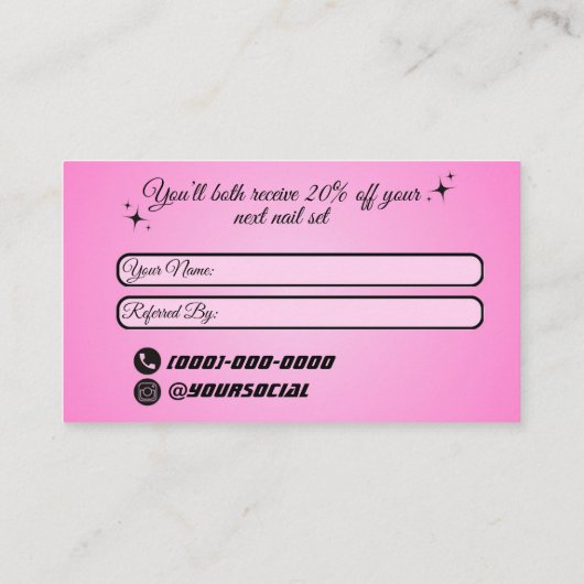 De Visite Référer une carte d'ami (Dos)