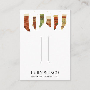 DE VISITE RETRO CHRISTMAS STOCKINGS HAIR CLIP CARTE D'AFFICH