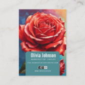 De Visite Rose Boucles d'oreilles Bijoux Carte d'affichage (Dos)