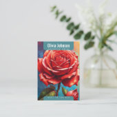 De Visite Rose Boucles d'oreilles Bijoux Carte d'affichage (Debout devant)