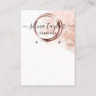 De Visite Rose Gold Calligraphy art Earrage carte d'affichag
