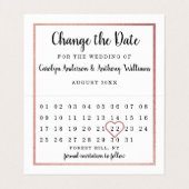 De Visite Rose Gold Foil Calendrier Changer La Carte Date (Intérieur déplié)