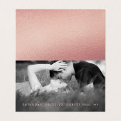 De Visite Rose Gold Foil Script Photo Enregistrer La Carte D (Intérieur déplié)