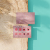 De Visite Rose Gold Lash Client Carte d'instruction après en