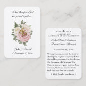 De Visite Rose Mariage catholique Favoriser la Carte Sainte (Devant / Derrière)
