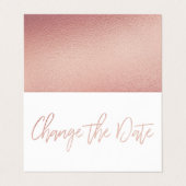 De Visite Rose Moderne Gold Foil Script Modifier La Carte Da (Extérieur déplié)