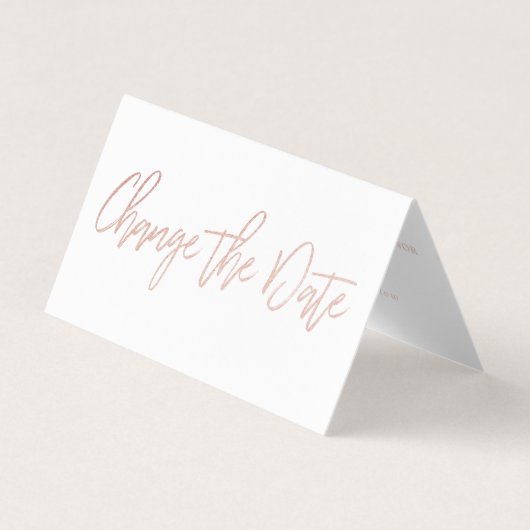 De Visite Rose Moderne Gold Foil Script Modifier La Carte Da (Devant)
