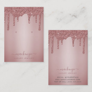 De Visite Rose Parties scintillant or Drives Bijoux carte d