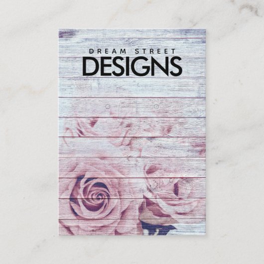 De Visite Roses Vintages en bois - Carte d'affichage (Devant)