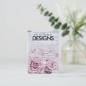 De Visite Roses Vintages en bois - Carte d'affichage (Debout devant)