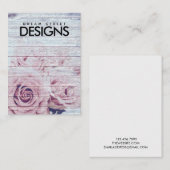 De Visite Roses Vintages en bois - Carte d'affichage (Devant / Derrière)