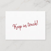 De Visite Rouge profond sur la carte blanche "Nous avons bou (Dos)