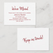 De Visite Rouge profond sur la carte blanche "Nous avons bou (Devant / Derrière)