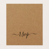 De Visite Rustic Country Kraft Simple Script Photo Carte RSV (Extérieur déplié)