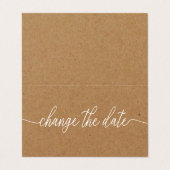 De Visite Rustic Kraft Simple Script Modifier La Carte Date (Extérieur déplié)