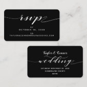 De Visite Rustique Blacksmith Calligraphie RSVP Carte en lig (Devant / Derrière)