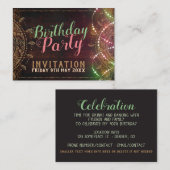 De Visite Rustique Boho Anniversaire Fête Mini Carte d'invit (Devant / Derrière)