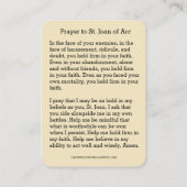 De Visite Saint-Jean d'Arc Carte Sainte religieuse catholiqu (Dos)