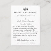 De Visite Saint-Joseph Mariage catholique Favoriser la Carte (Dos)