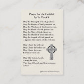 De Visite Saint Patrick Carte Sainte avec Belle Prière (Dos)