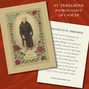 De Visite Saint Peregrine Patron Saint du Cancer Carte Saint