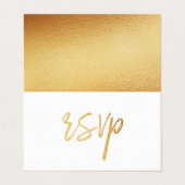 De Visite Script d'huile d'or moderne avec carte RSVP photo (Extérieur déplié)