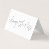 De Visite Script Foil Argent Moderne Modifier La Carte Date (Devant)
