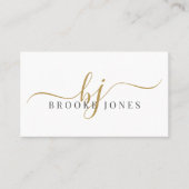 De Visite Script Gold Monogramme Initiales Nom Carte d'appel (Devant)