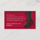 De Visite Script gothique Boot rouge tatouage Artiste Carte (Dos)
