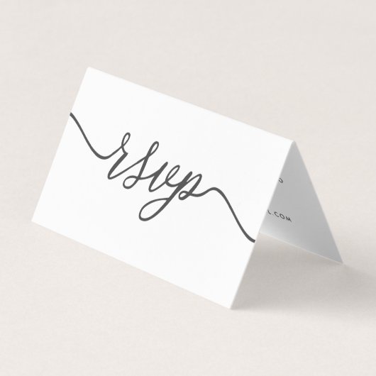 De Visite Script simple avec carte photo RSVP (Devant)