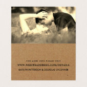 De Visite Script Simple Rustique Kraft Avec Carte Détail Pho (Intérieur déplié)