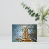 De Visite Shiva Blue Damask - Business-, carte profil (Debout devant)