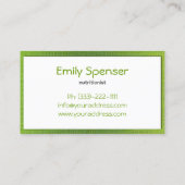 De Visite Simple Blanc Sain Vie Carte Lin Vert Jaune (Dos)