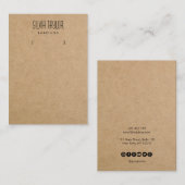 De Visite simple papier artisanal minimal Carte d'affichage  (Devant / Derrière)