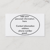 De Visite Simplement carte d'élém. d'ovales (Dos)