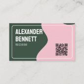 De Visite Simplicité audacieuse Carte QR code scannable vert (Devant)