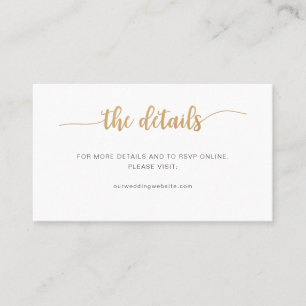 De Visite Site mariage or simple + détails + carte rsvp