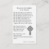 De Visite St. Patrick's Stain-Glass Prière Carte Sainte (Dos)