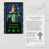 De Visite St. Patrick's Stain-Glass Prière Carte Sainte (Devant / Derrière)